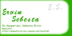 ervin sebesta business card